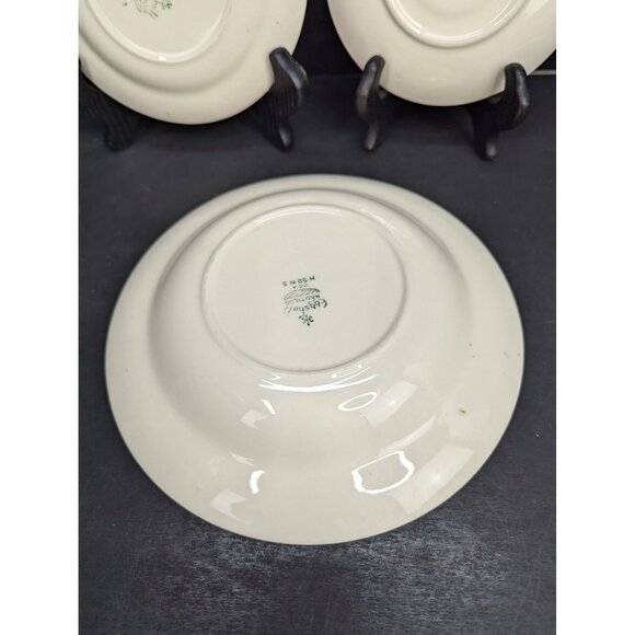 Vntg Homer Laughlin Eggshell Nautilus White Rose 1 Saucer 1 Bread Plate 1 Bowl - Picture 8 of 10